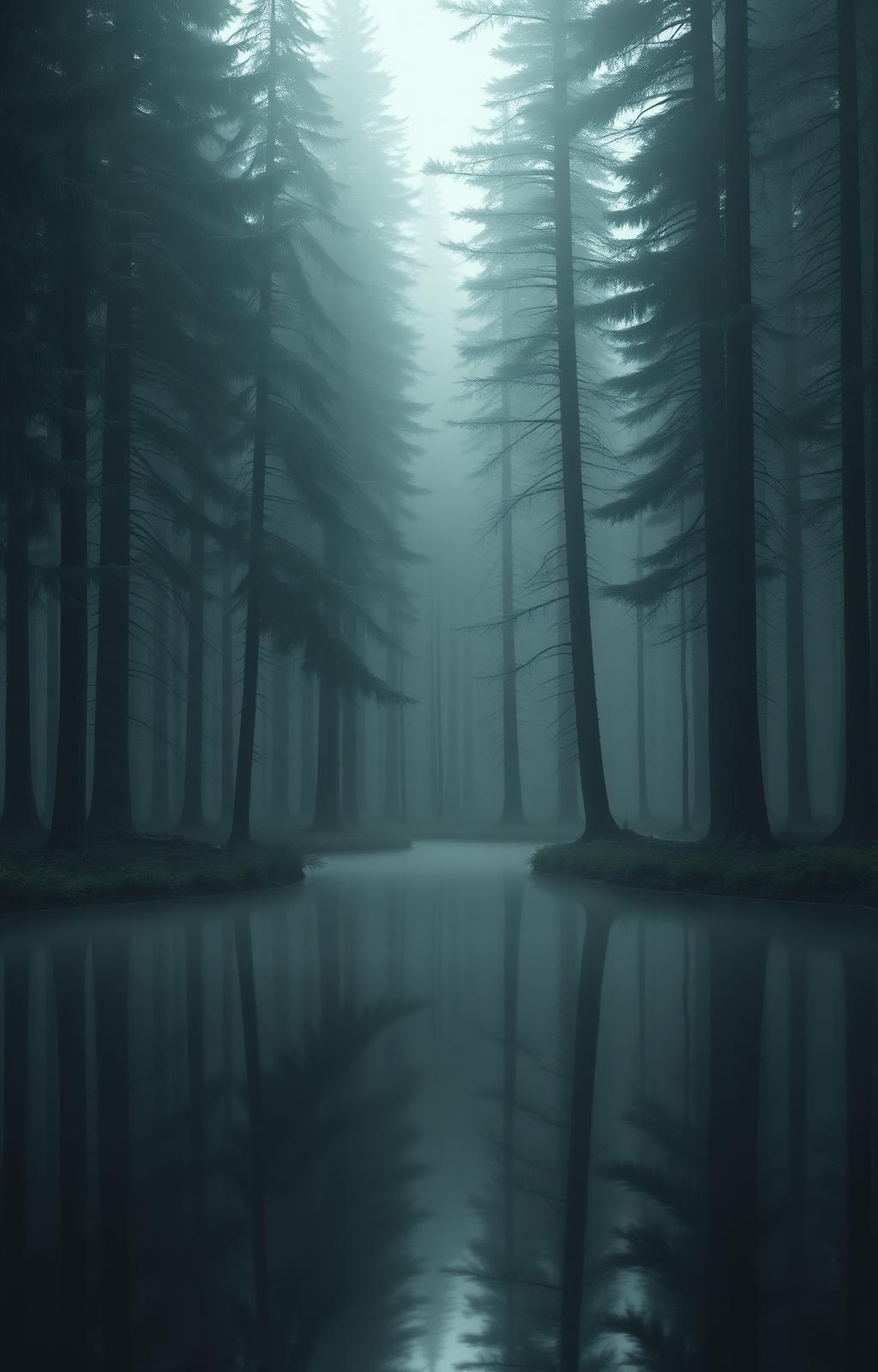 Quiet forest pond